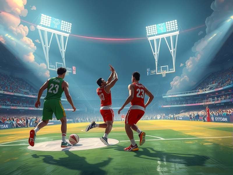 The Finals game showing a building collapsing during a match