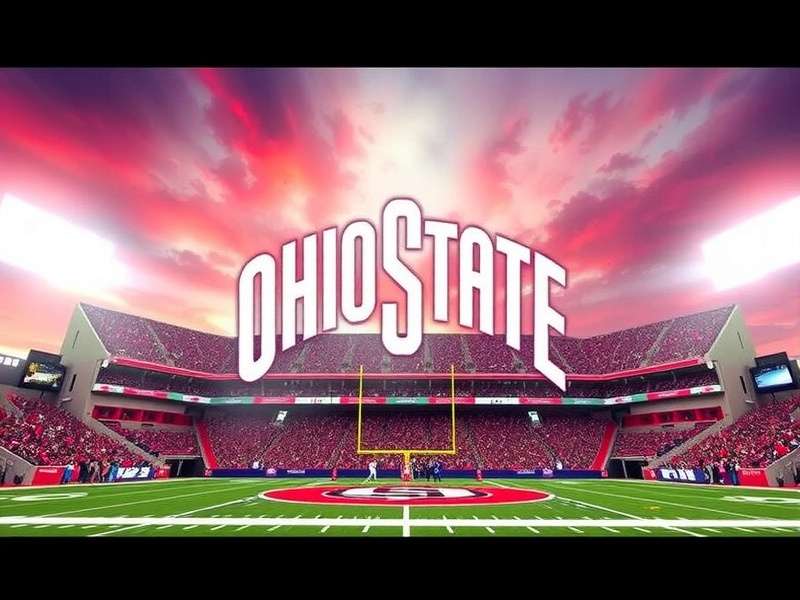 Ohio State Football player holding gaming controller with The Finals game interface overlay