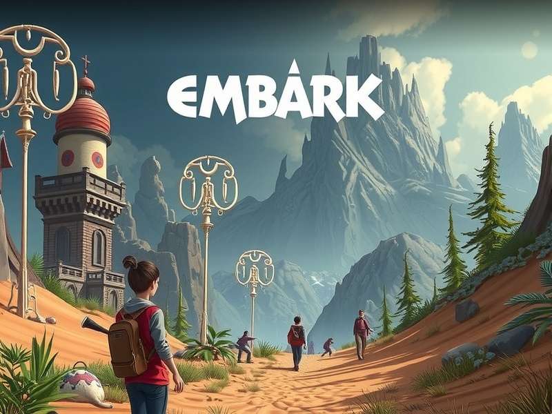 Sleek interface of the Embark login portal for The Finals game