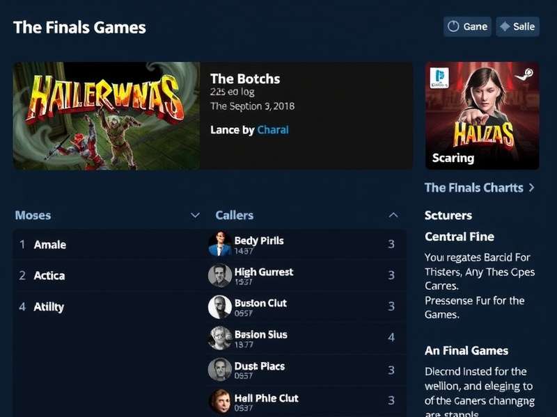 The Finals Game Steam Charts dashboard showing peak player count and monthly trends for 2025