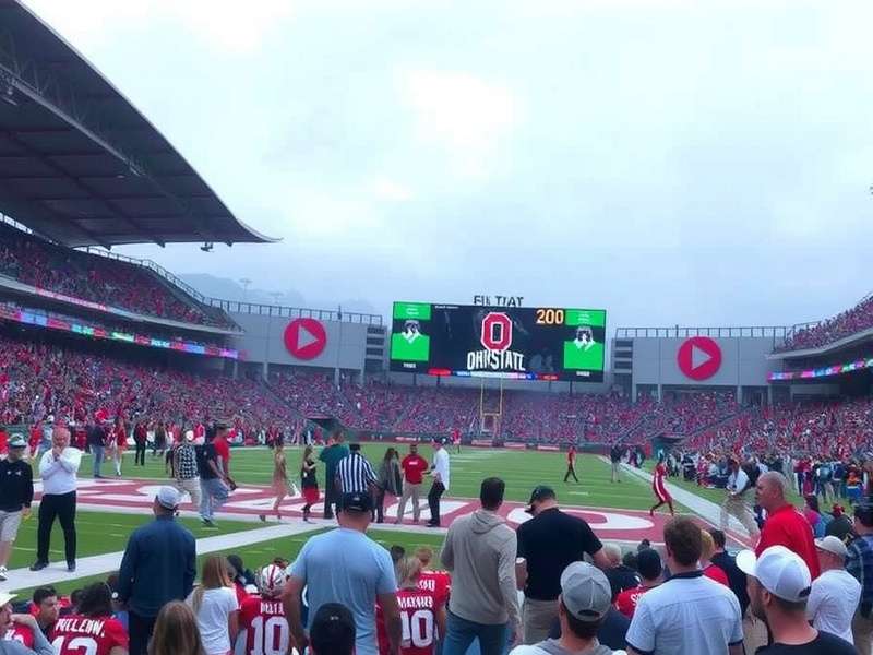 The Finals game Season 5 action arena featuring Ohio State themed battleground with neon lights and contestant gear